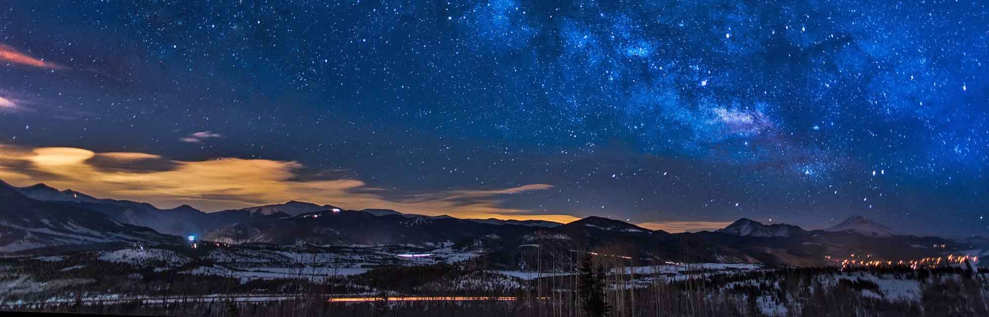Colorado winter sky banner photo